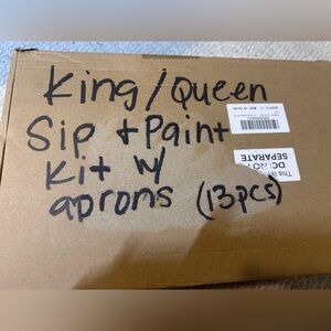 Sip & Paint Kit with Aprons - Brown